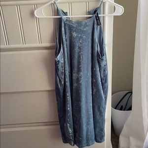 Blue velvet dress
